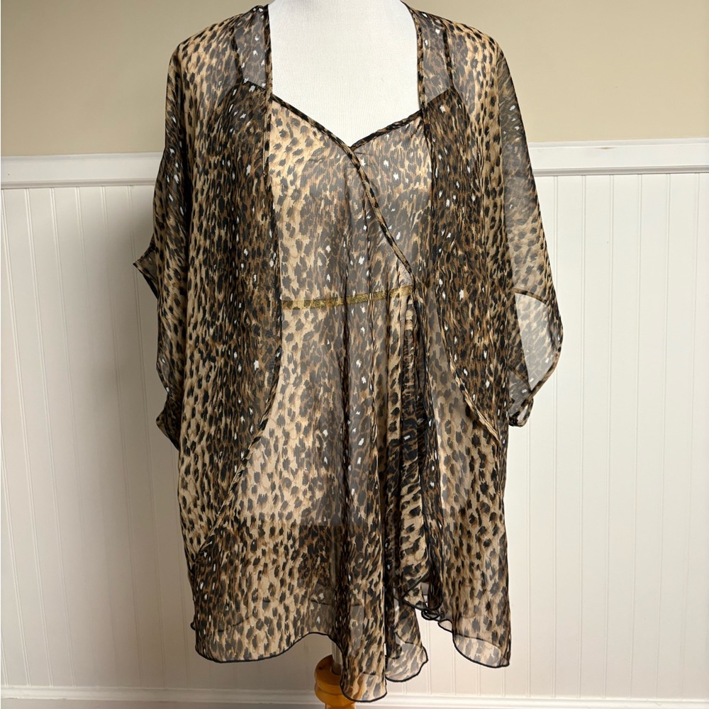 Vintage Bob Mackie Leopard Nightgown and Robe Set